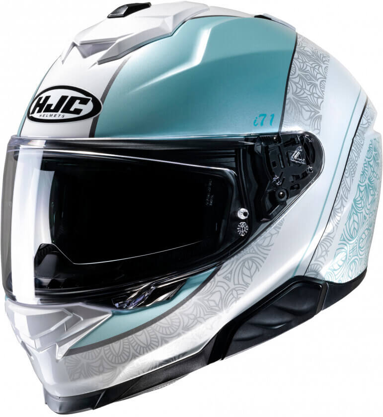 HJC i71 Sera White/Blue 251 - Voordeelhelmen.nl