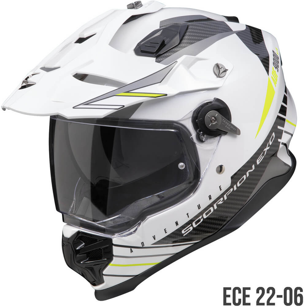 Scorpion ADF-9000 AIR Feat White/Black/Neon Yellow - Voordeelhelmen.nl