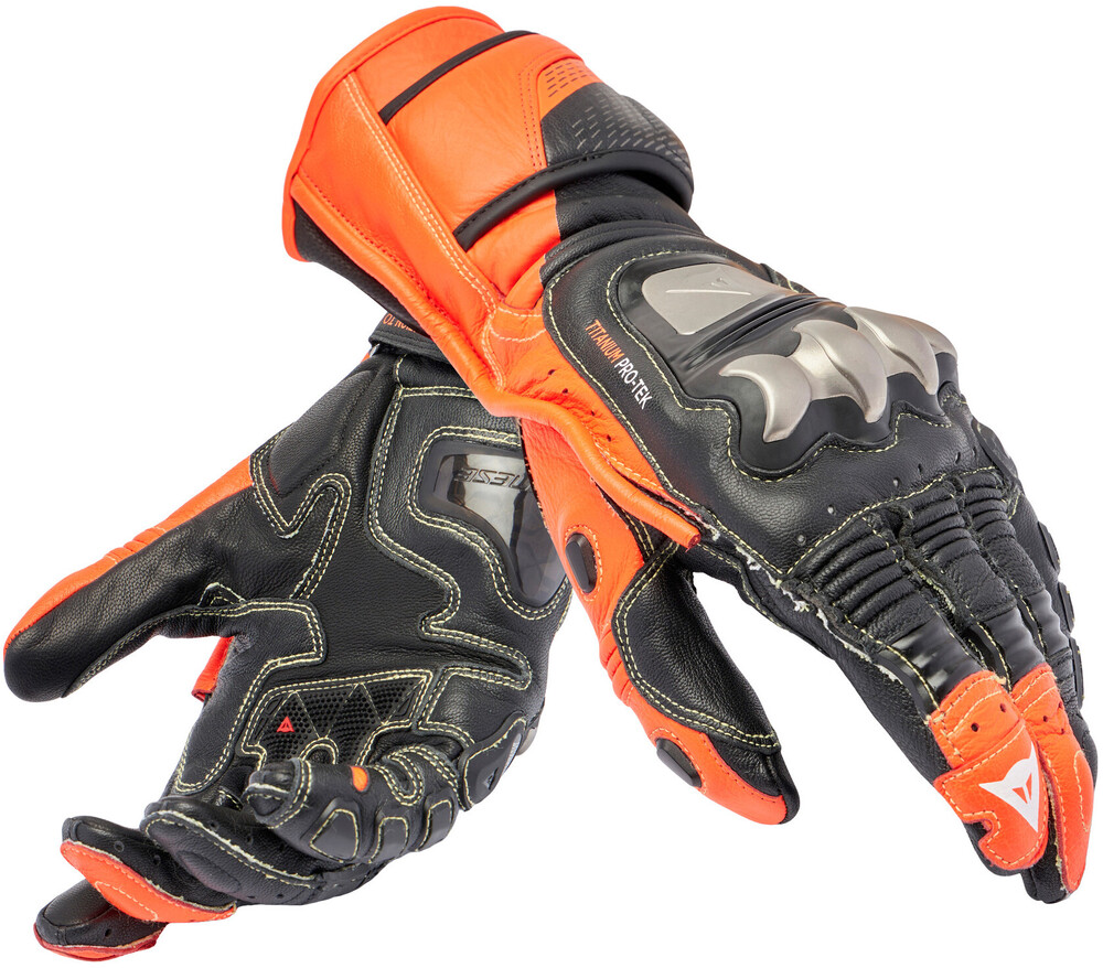 Dainese Full Metal 7 Gloves Black/Red-Fluo 628 - Voordeelhelmen.nl