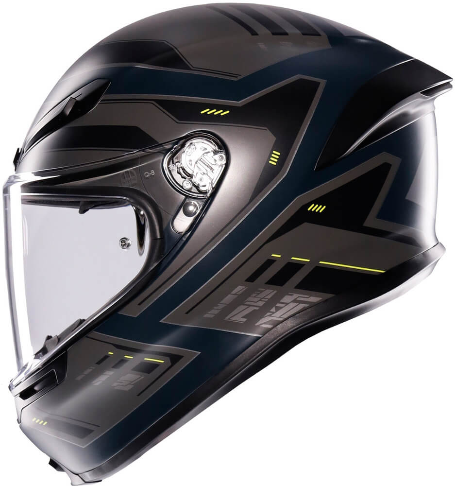 AGV K6 S Enhance Matt Grey/Yellow Fluo 022 - Voordeelhelmen.nl