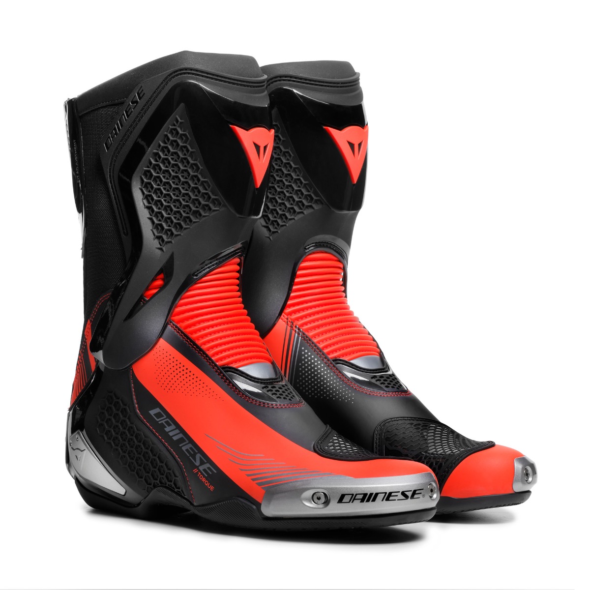 Dainese Torque 4 Boots Black/Red-Fluo 628 - Voordeelhelmen.nl