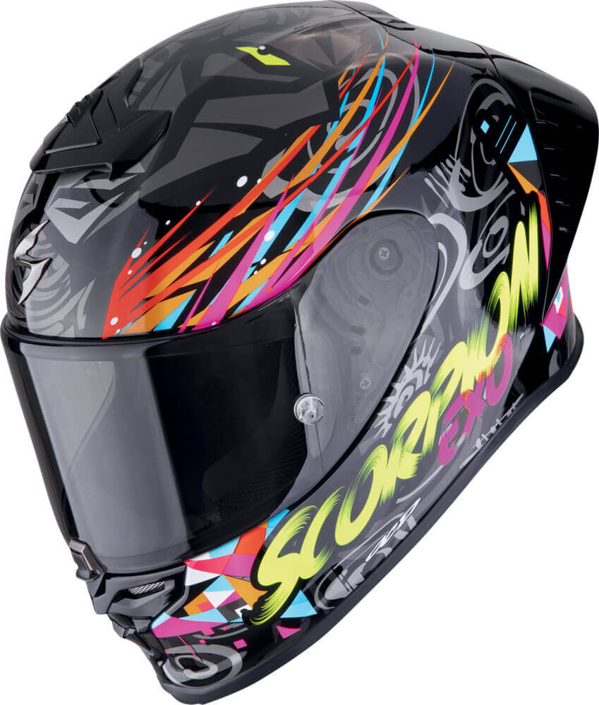 Scorpion EXO-R1 EVO II AIR Savage Black/Blue/Pink - Voordeelhelmen.nl