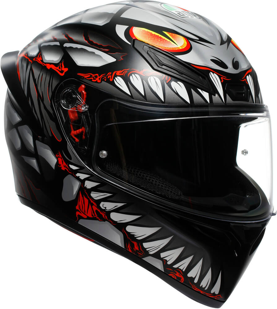 AGV K1 S Lyzard Matt Black/Grey/Red - Voordeelhelmen.nl