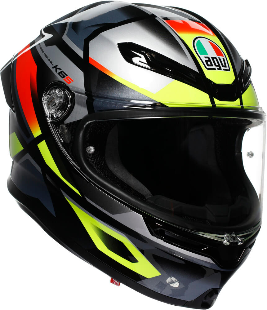 AGV K6 S Erazer Black/Red/Yellow Fluo - Voordeelhelmen.nl