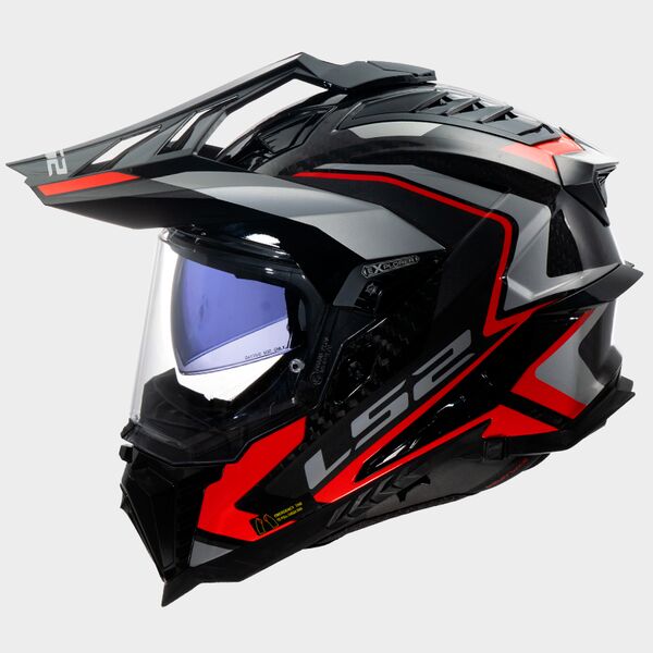 LS2 MX701 Explorer Carbon Frontier II Red - Voordeelhelmen.nl