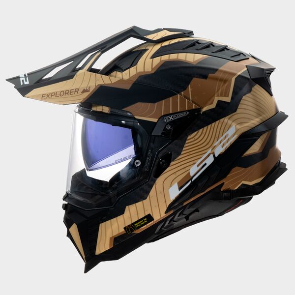 LS2 MX701 Explorer Carbon Trick Brown Sand - Voordeelhelmen.nl