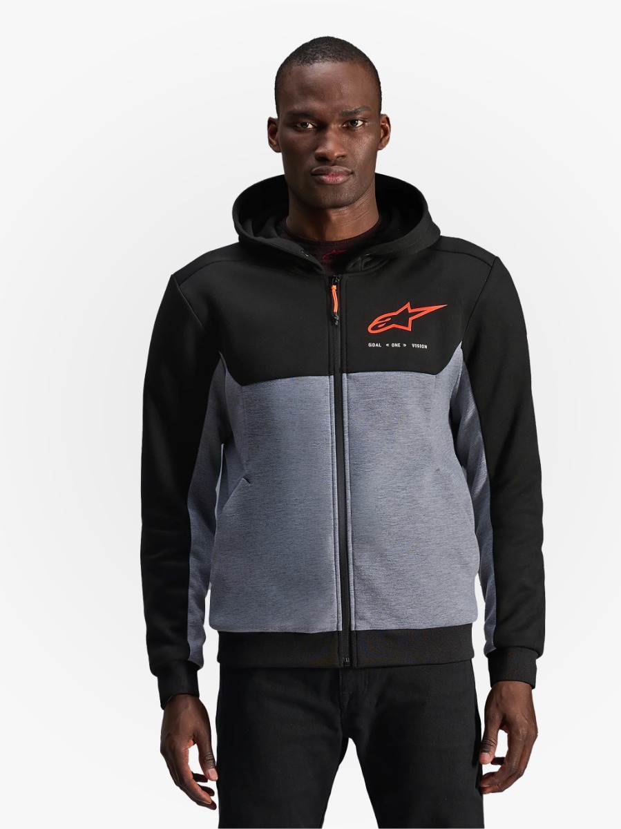 Alpinestars Chrome V2 Sport Motorhoodie Black Gray Heather Red