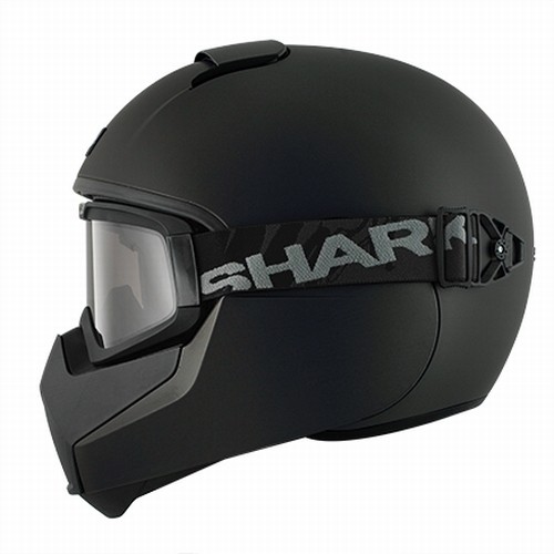 SHARK VANCORE風 ゴーグル一体型ヘルメット XL マットブラック Shark Vancore Blank Mat KMA - Voordeelhelmen.nl
