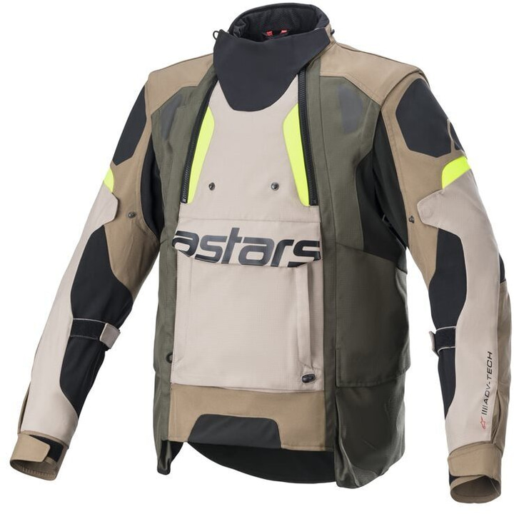 Alpinestars Halo Drystar Jacket Dark Khaki Sand Yellow Fluo 865