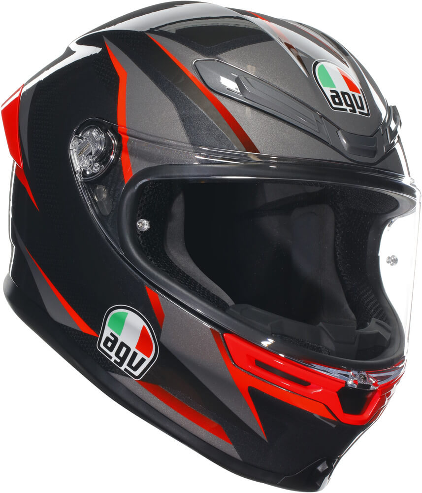 AGV K6 S Slashcut Black/Grey/Red - Voordeelhelmen.nl