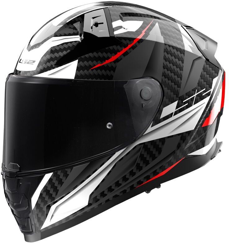 LS2 FF811 Vector II Carbon Savage White Red Grey - Voordeelhelmen.nl