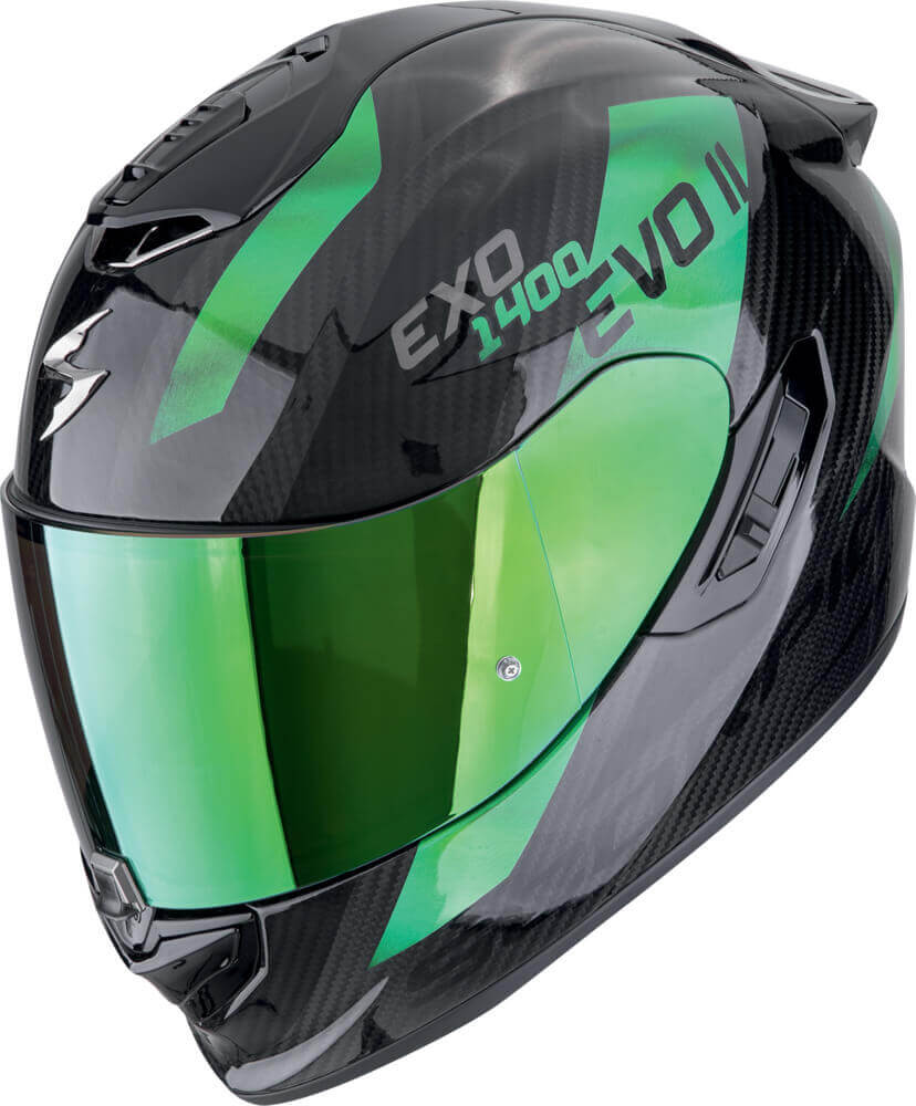 希少 Blackbird Rider Carbon Fiber エレアコ 特価 Scorpion EXO-1400 EVO 2 AIR Carbon Platted Black/Green