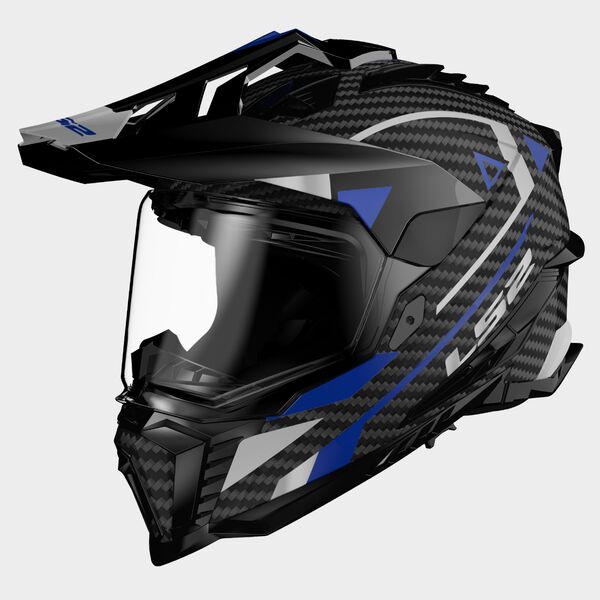 LS2 MX701 Explorer フルフェイスヘルメット LS2 MX701 Explorer Carbon Adventure Blue - Voordeelhelmen.nl