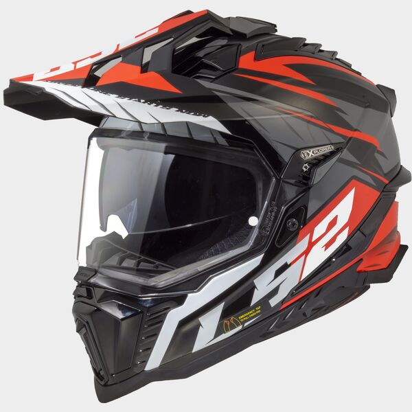 LS2 MX701 Explorer Spire Black Titanium Red - Voordeelhelmen.nl