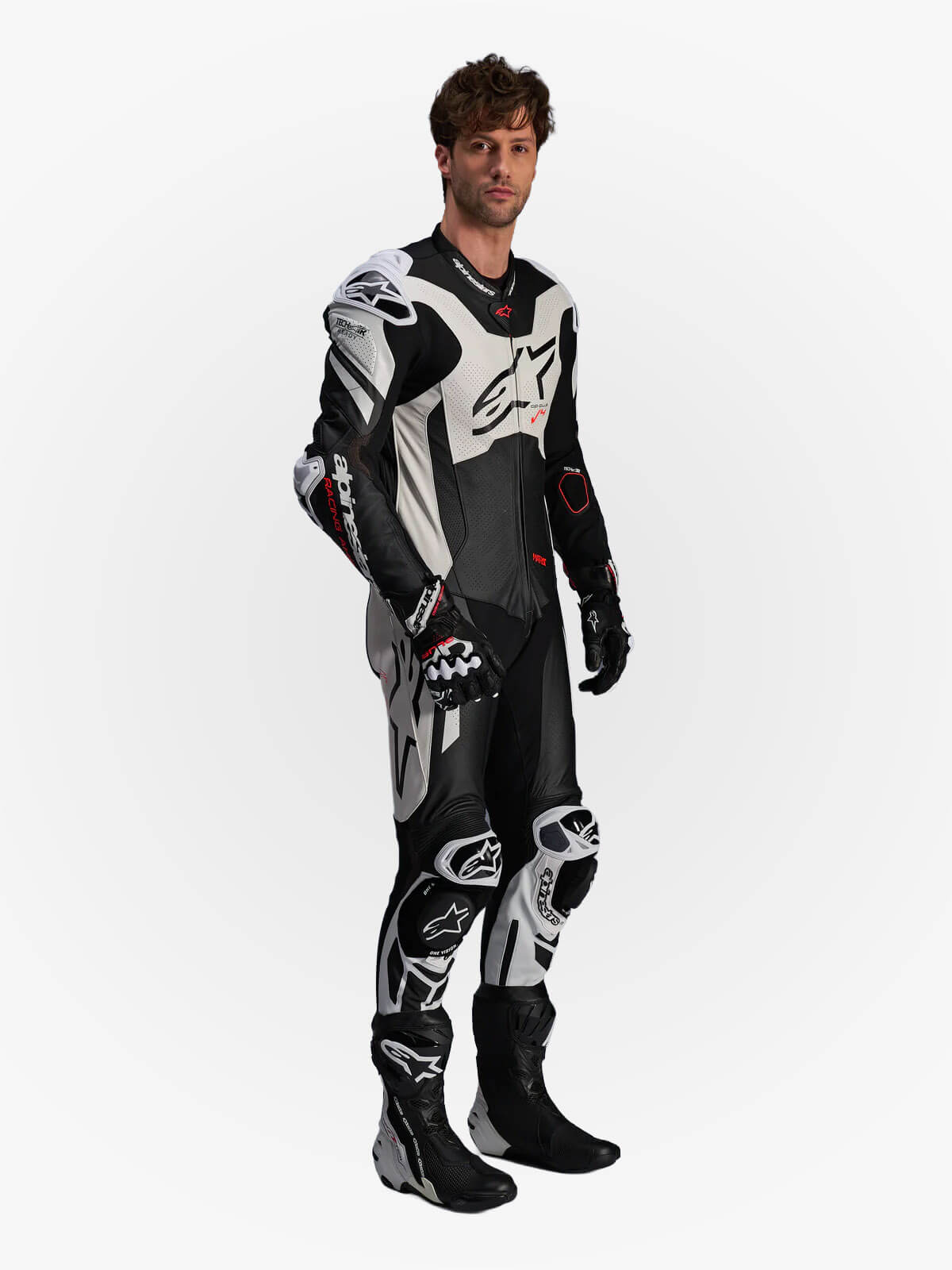 Alpinestars GP Plus V4 Sprint 1Pc Leather Suit Black White Red