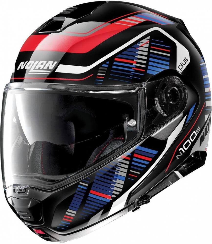 Nolan N100-5 Plus Starboard Glossy Red/Blue N-Com 048