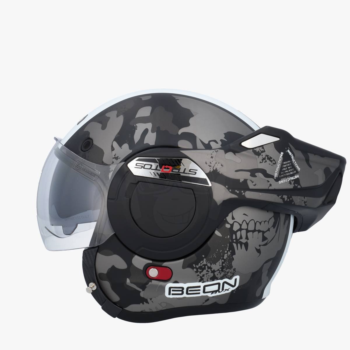 Beon B707 SKULL Zwart/Wit