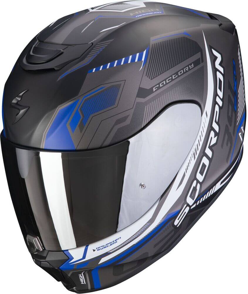 Scorpion EXO-391 Haut Matt Black/Silver/Blue