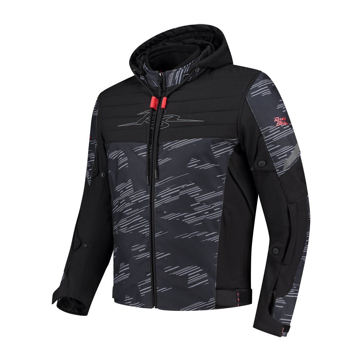 Rusty Stitches Liam Jacket Black/Grey/Red 149