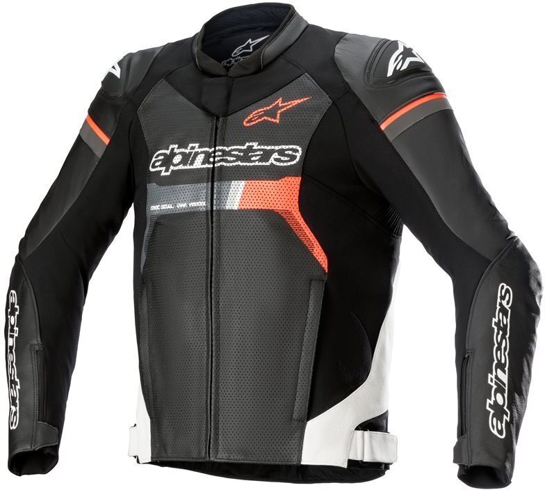 Alpinestars GP Force Airflow Leather Jacket Black White Red Fluo 1231