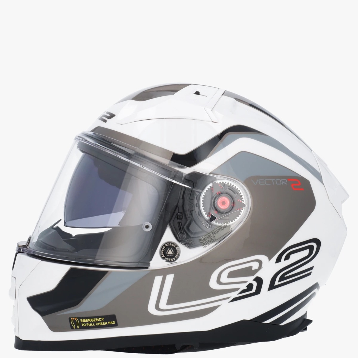 LS2 FF811 Vector II MetriCarbon White Titanium Silver 06