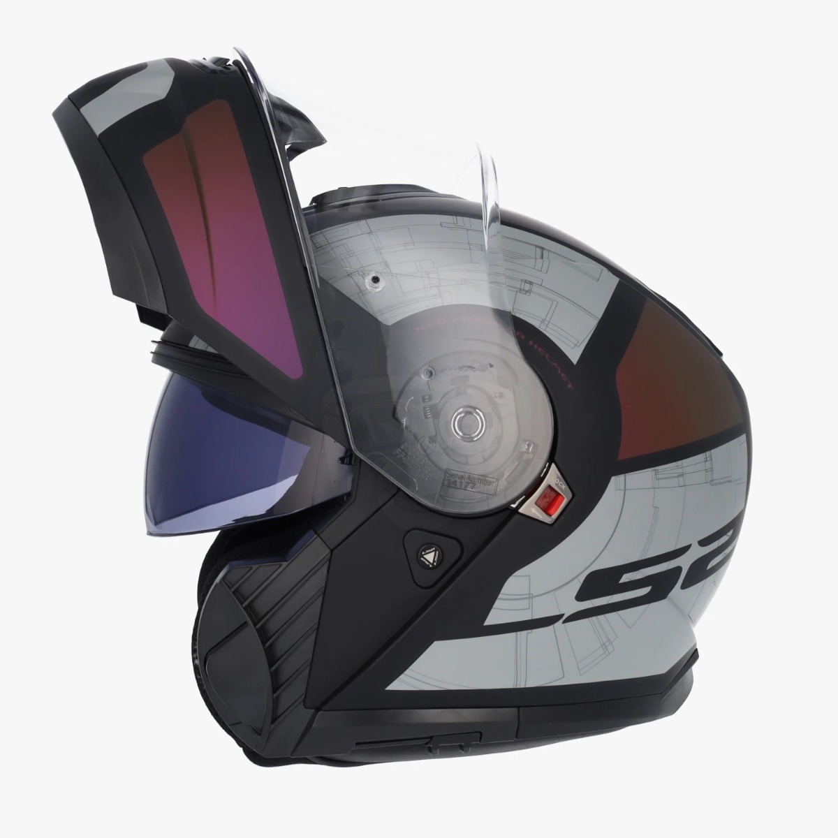 LS2 FF908 Strobe II Orion Mat Black Purple Blue