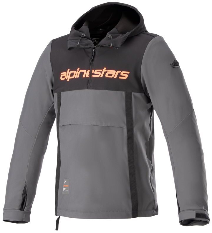 Alpinestars Sherpa Hoodie Black Tar Gray Red Fluo 1134