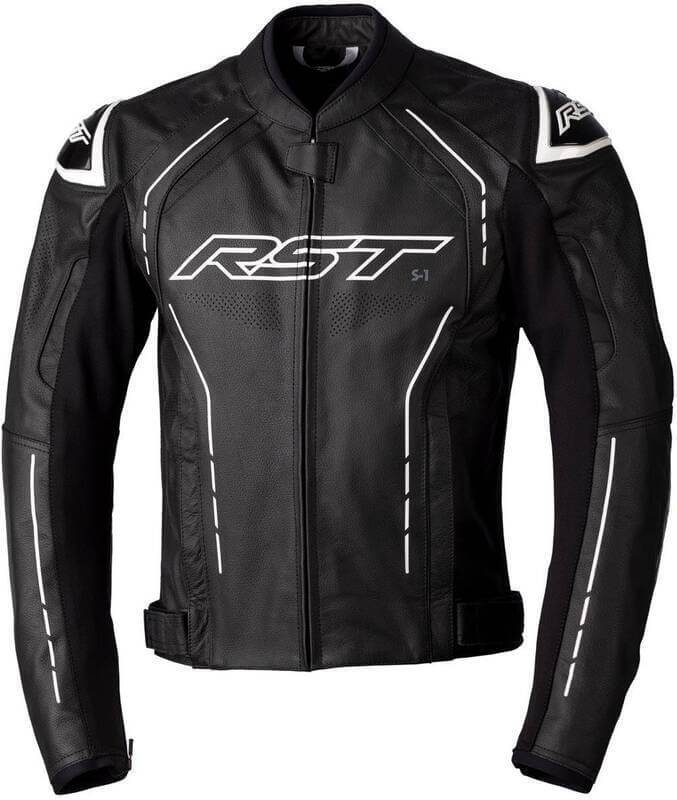 RST S1 CE Men Leather Jacket Black/White