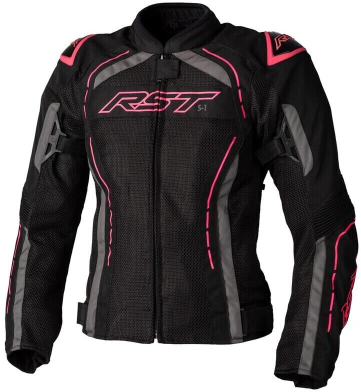 RST RST Ladies S1 Mesh CE Textile Jacket Black/Neon Pink