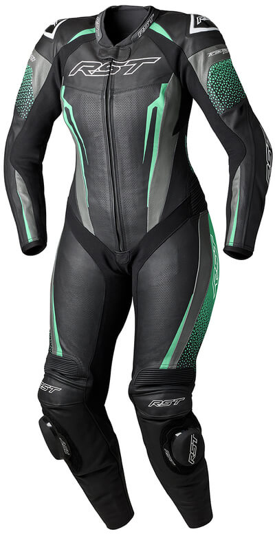 RST RST Suit TracTech Evo 5 Ladies  Leather Suit Black/Aqua/Grey