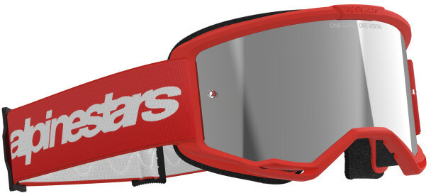 Alpinestars Vision 3 Wordmark Goggle Red/Mirror Silver
