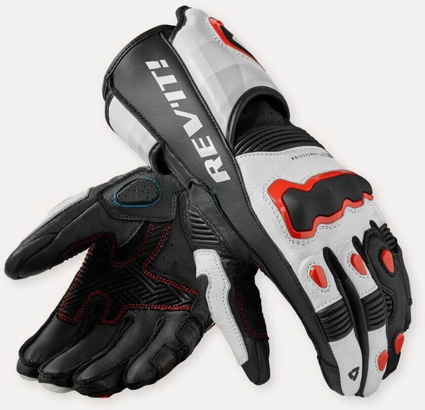 REV'IT Quantum 3 Gloves White/Neon Red