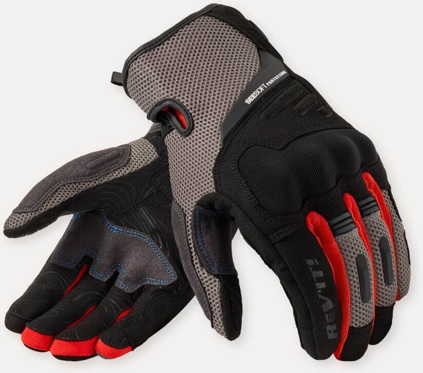 REV'IT Cavern Gloves Grey/Red