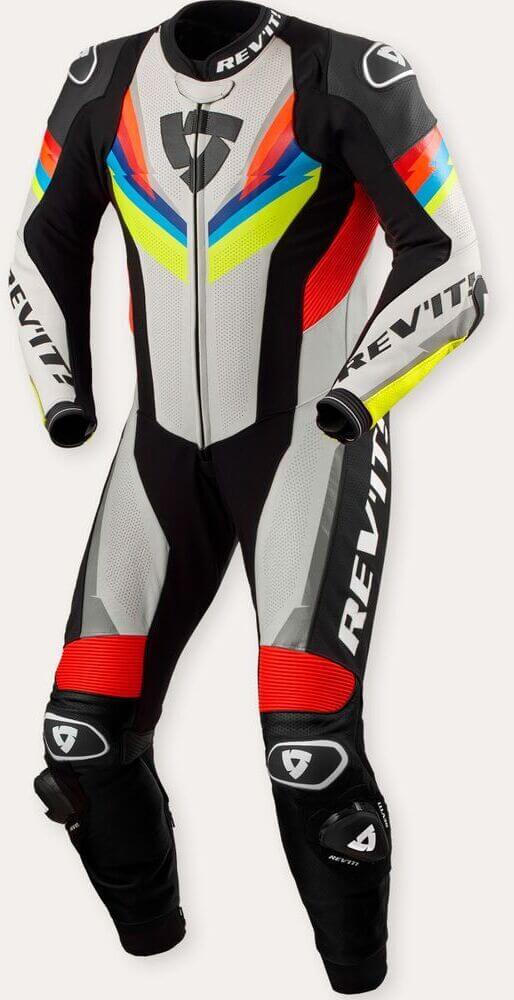 REV'IT Quantum 3 One Piece Light Grey/Neon Yellow