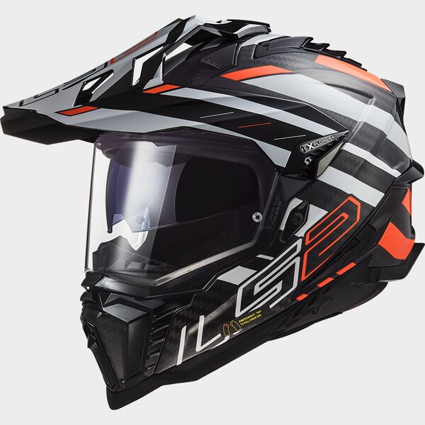 LS2 MX701 Explorer Carbon Edge Black Fluo Orange