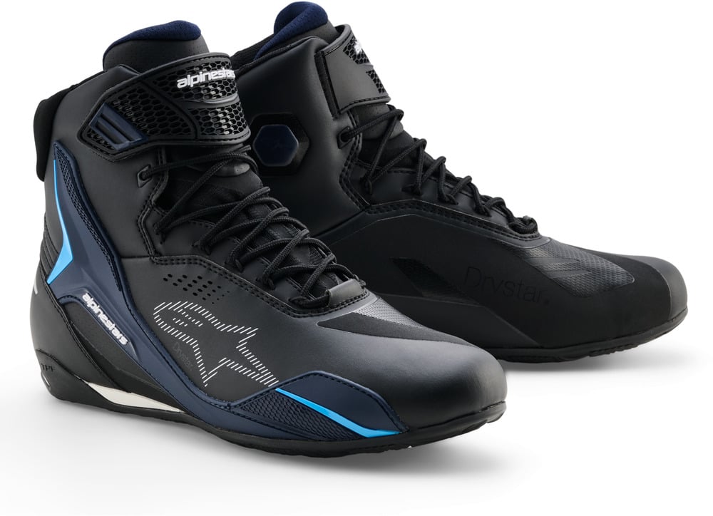 Alpinestars Faster-4 Drystar Shoes Black Night Navy Cyan 1571