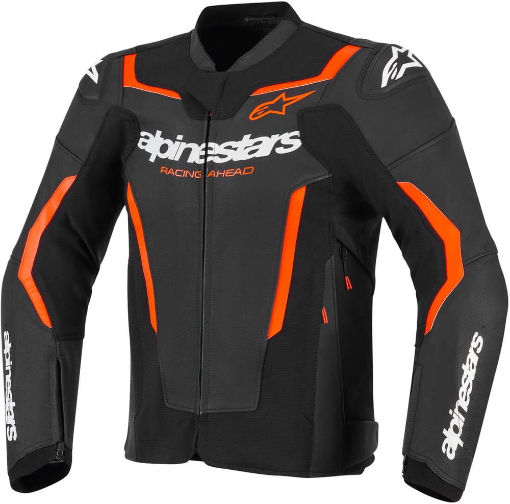 Alpinestars Gp Force V2 Leather Jacket Black Red Fluo 1030