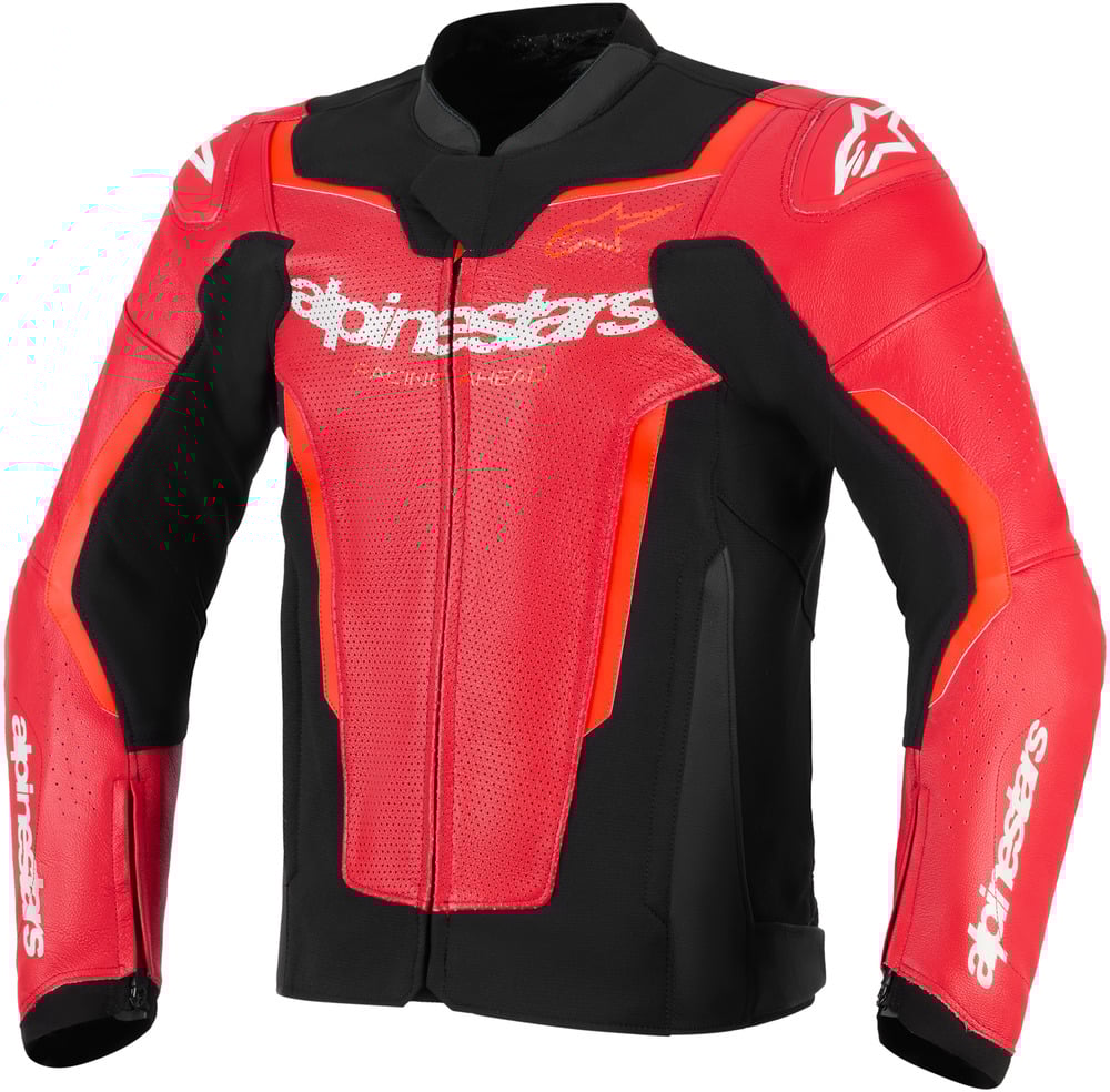 Alpinestars Gp Force V2 Leather Airflow Jacket Red Red Fluo 3155