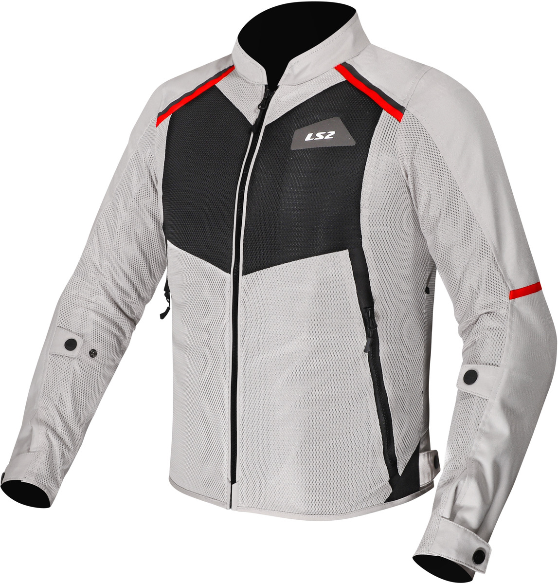 LS2 Breeze Man Jacket Grey Black Red