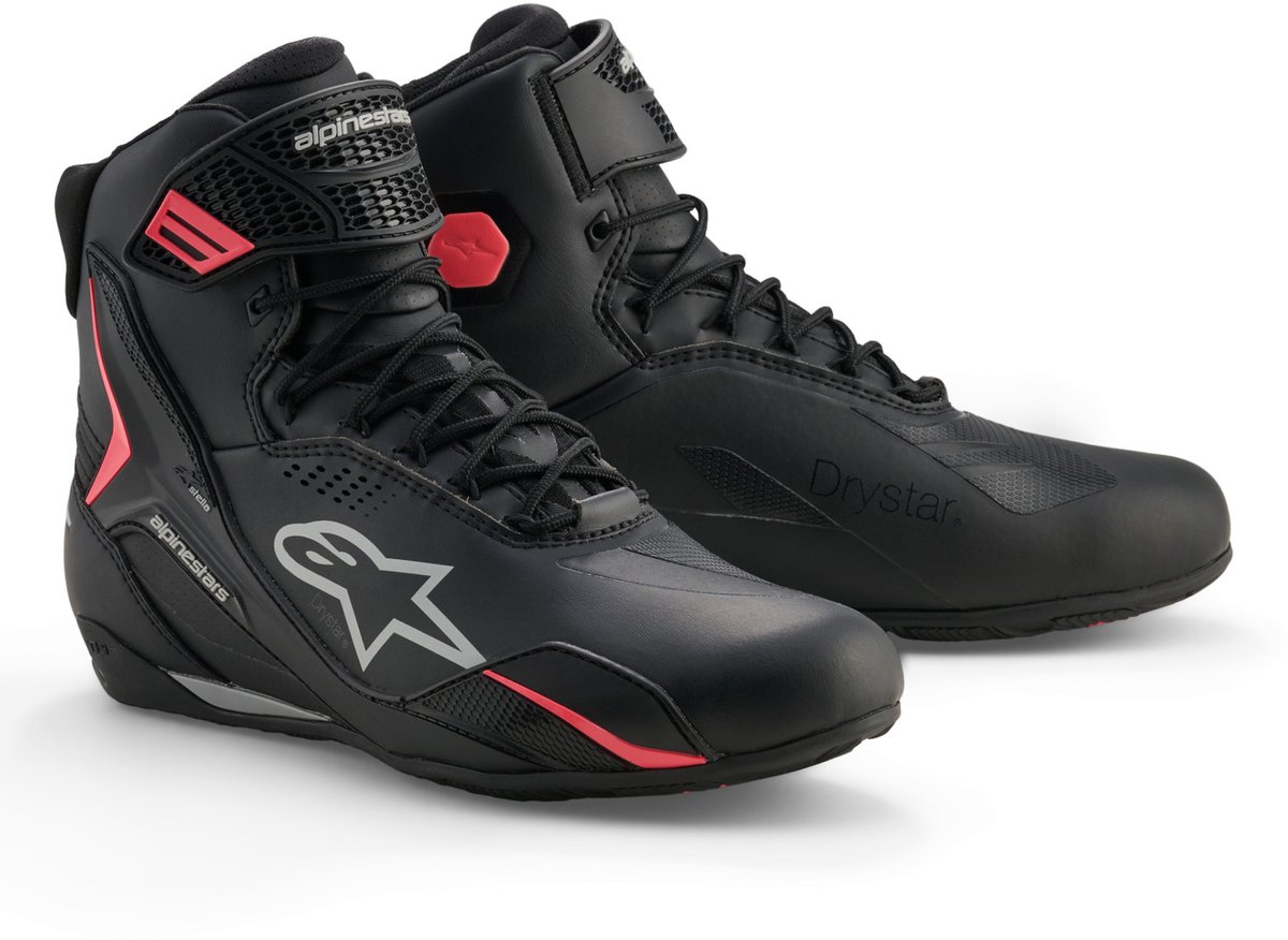 Alpinestars Stella Faster-4 Drystar Sneaker Black/Gray/Coral Fluo