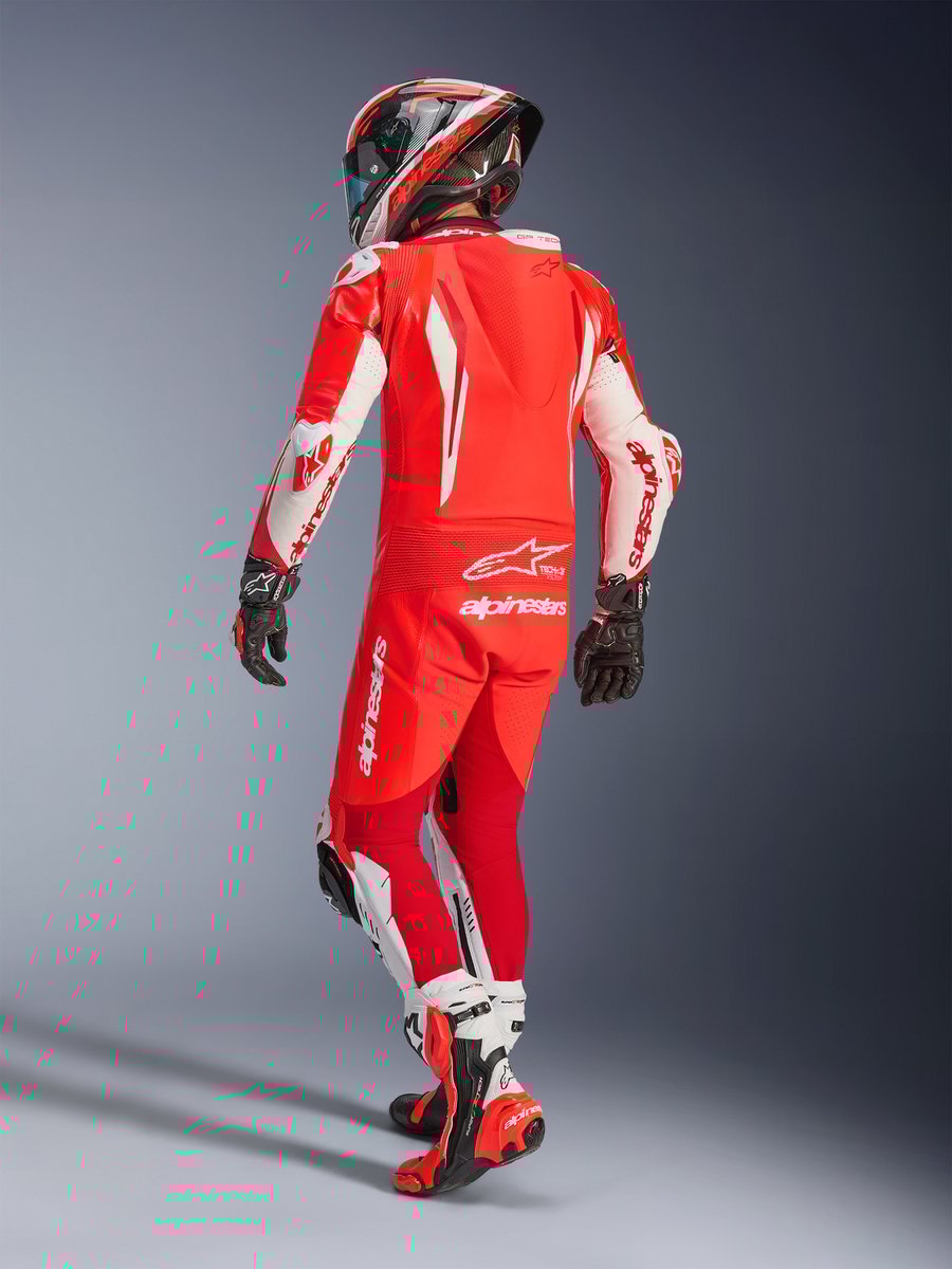 Alpinestars Gp Tech V5 1 Pc Lth Suit Racepak Red Fluo/Bright Red/White