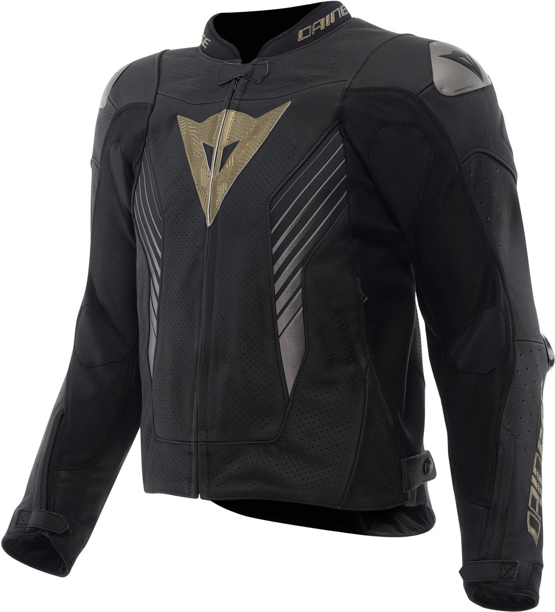 Dainese Super Speed 5 Leather Perf Jacket Black/Black/Gold
