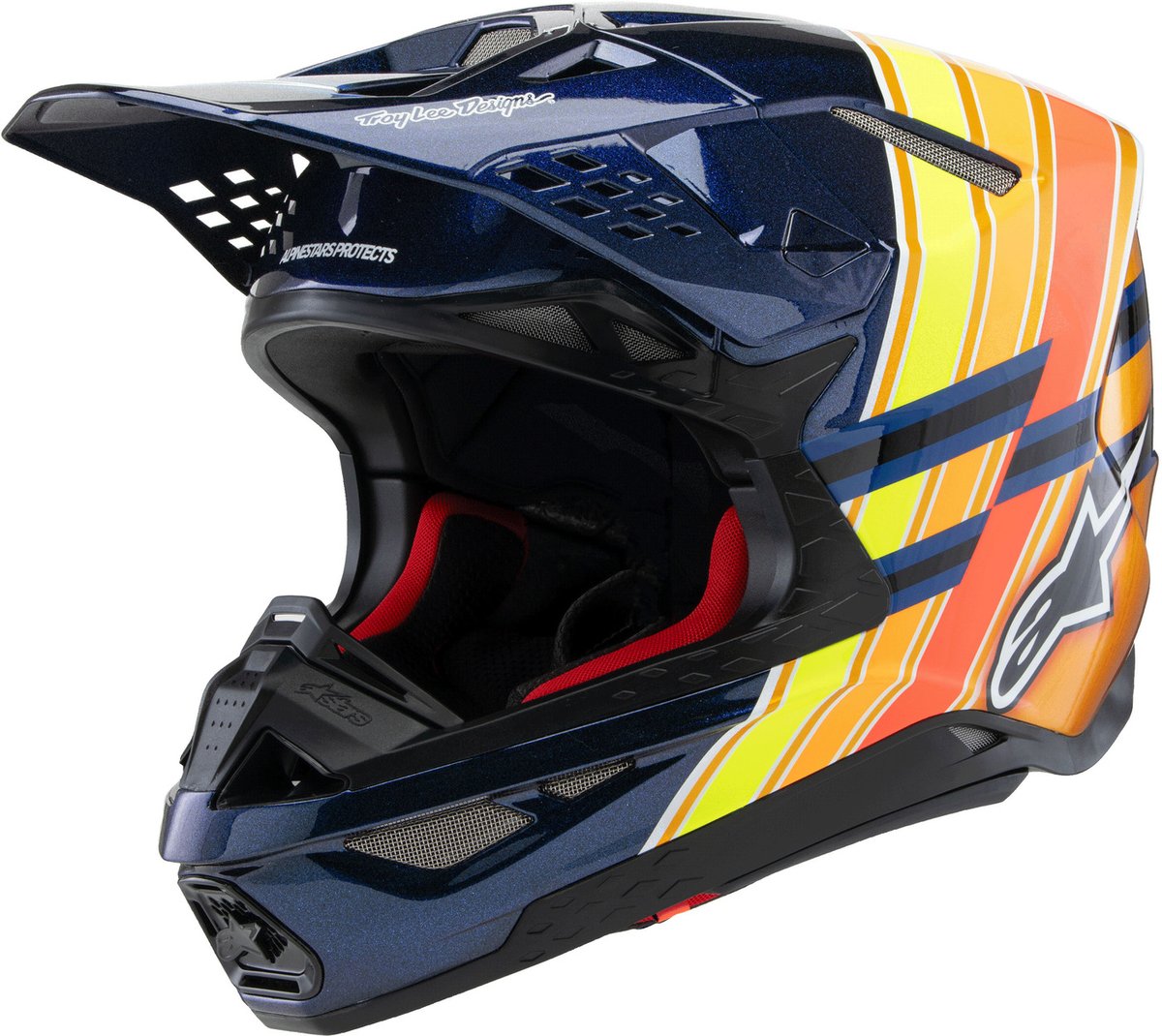 Alpinestars Supertech S-M10 TLD Edition 25 Dark Blue Orange Yellow Fluo Red Glossy 7156