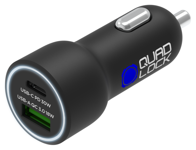 Quad Lock Dual USB (C+A) Car Charger 48W