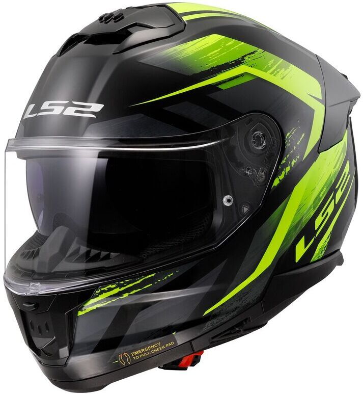 LS2 FF808 Stream II Fury Black H-V Yellow
