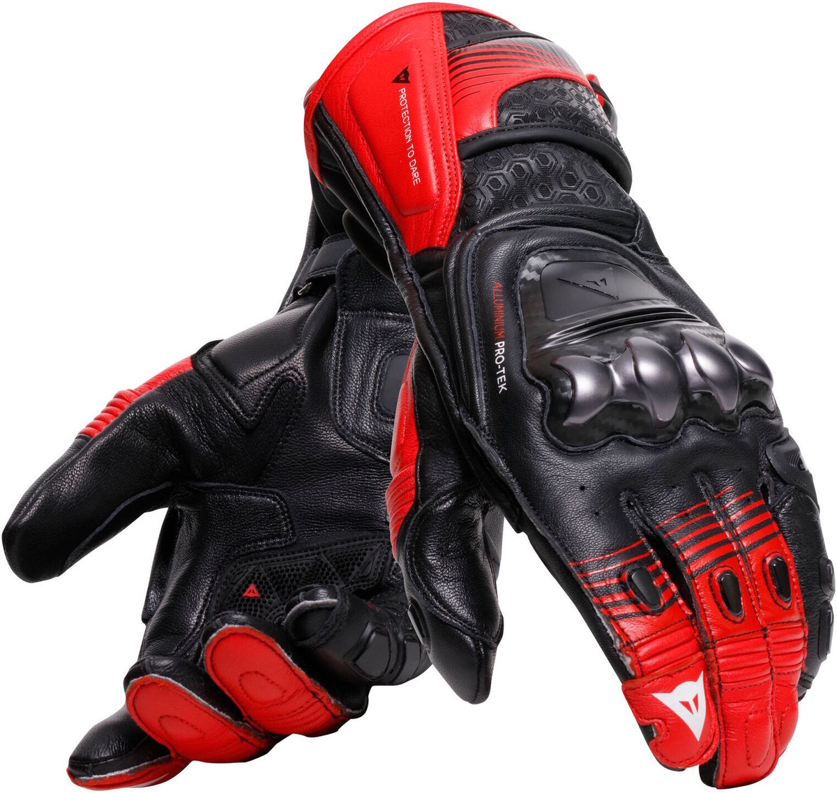 Dainese Fiero Metal Gloves Black/Red-Lava/White A77