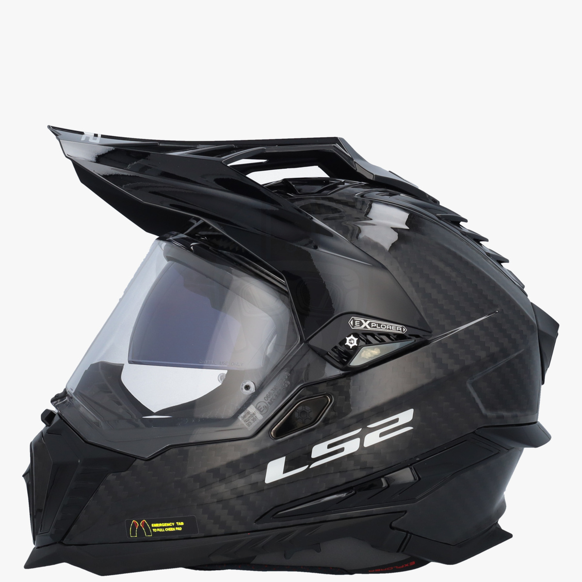 LS2 MX701 Explorer Gloss Carbon - Voordeelhelmen.nl