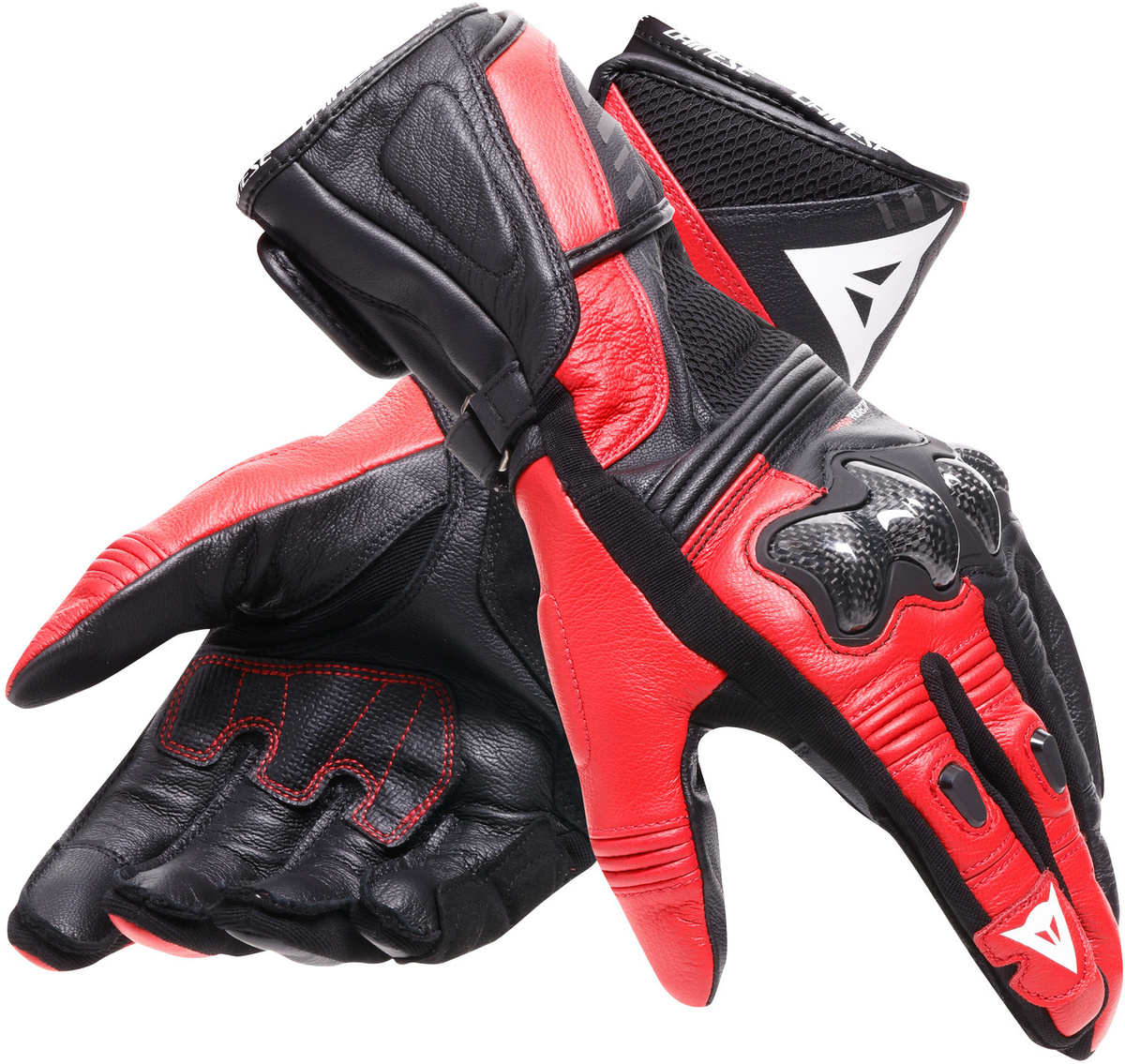 Dainese Reacto Carbon Long Gloves Black/Red-Lava B78