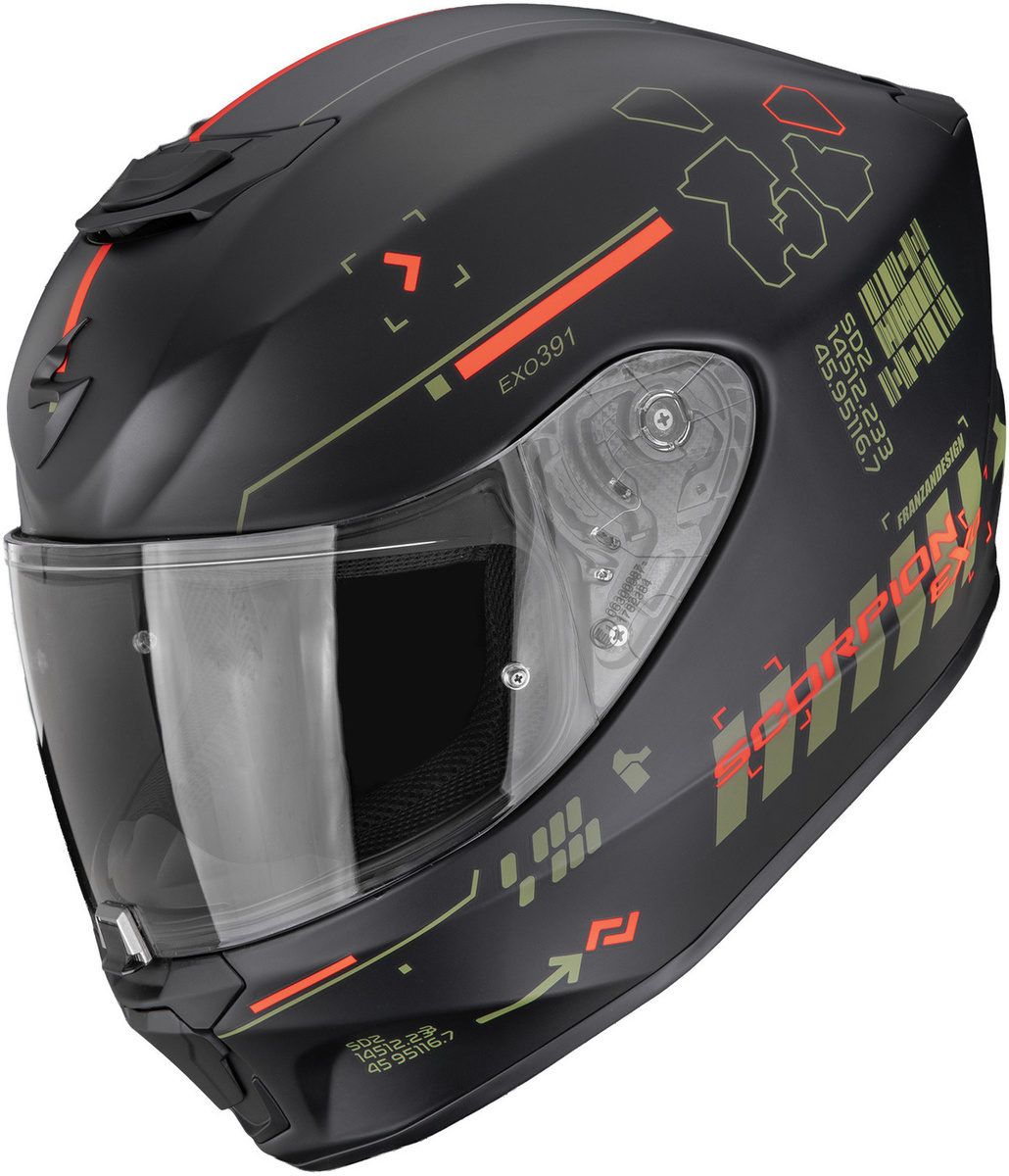 Scorpion EXO-391 Iron Matt Black/Green/Red