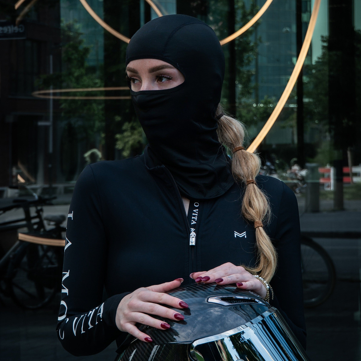 La Moto Vita GRIP Ponytail Balaclava Black